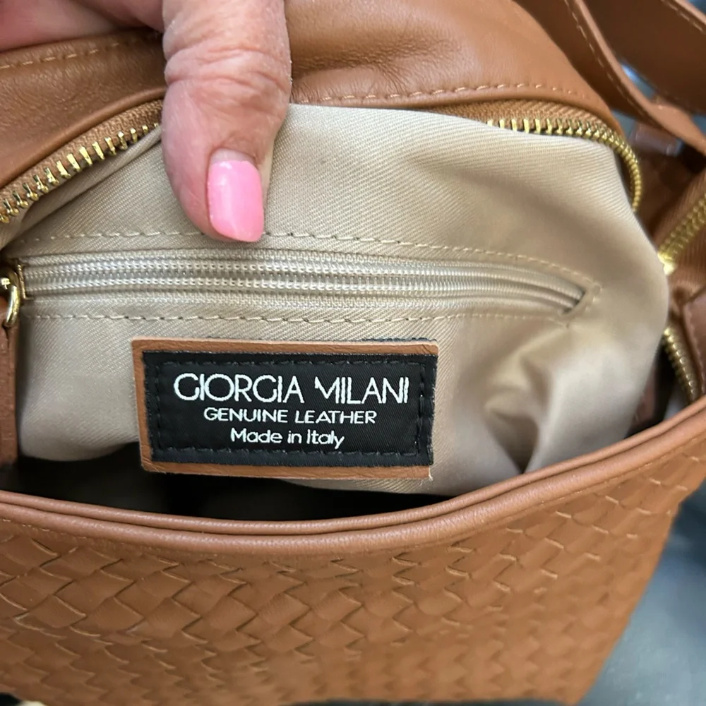 Giorgia Milani Brown Woven Shoulder Bag - Picture 10 of 12